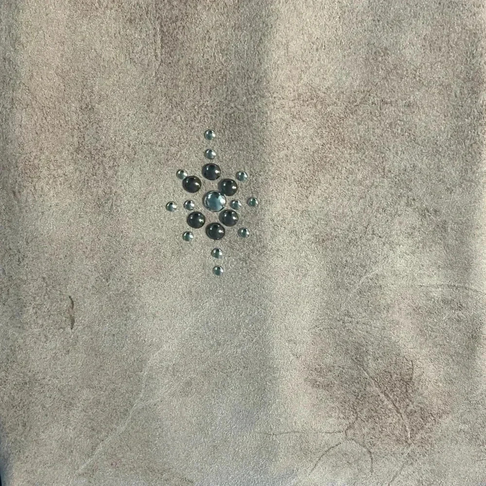 Free People faux suede mauve/brown leggings embellished EUC guessing Size L - Picture 10 of 11